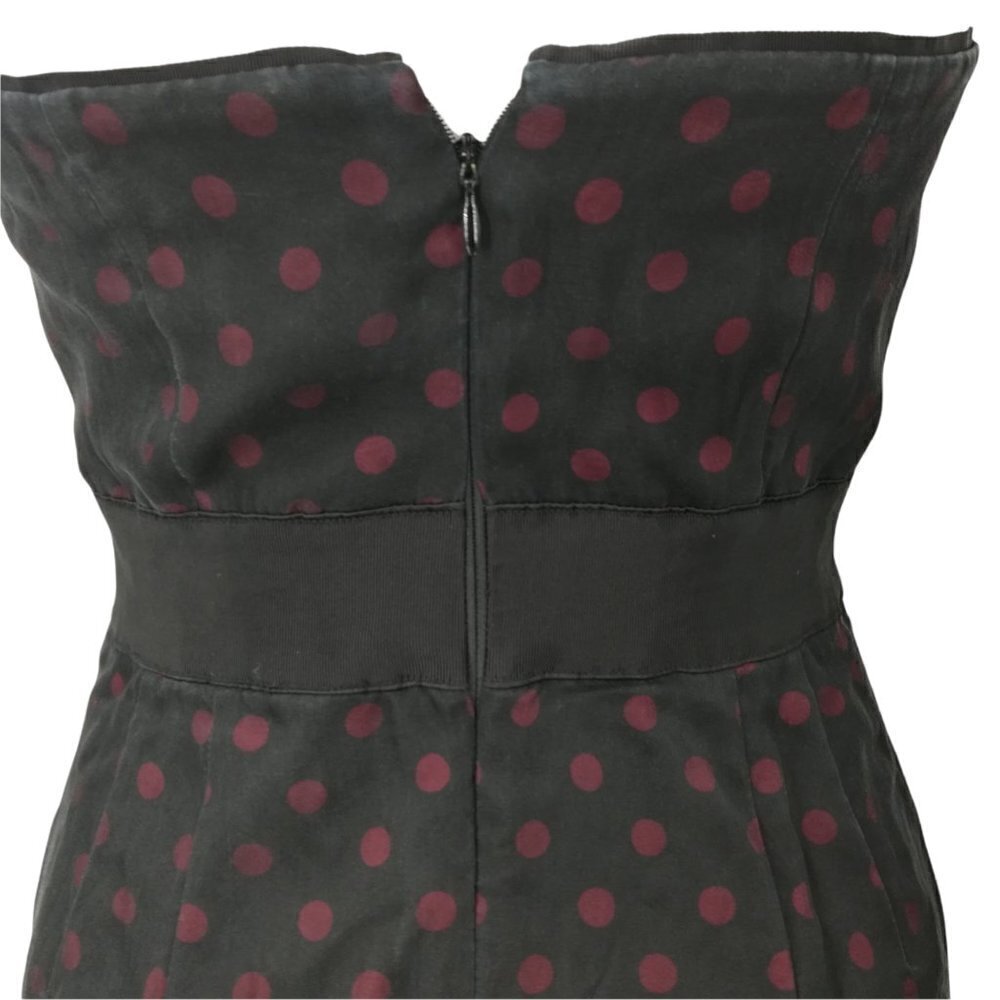 White House Black Market Polka Dot Strapless Party Dress Size 2 WHBM Silk LBD - Picture 8 of 12